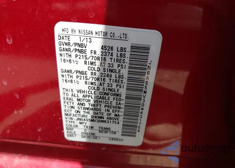 2013 Nissan Rogue S z USA, uszkodzony, nr VIN JN8AS5MV3DW631754